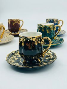 ชุดกาแฟและน้ำชาทองเหลืองสไตล์ยุโรป ดีไซน์อาร์ตเดโค สไตล์อินดัสเทรียล สำหรับงานแต่งงาน ตกแต่งบ้าน ใช้ในบ้าน - Product Image 2