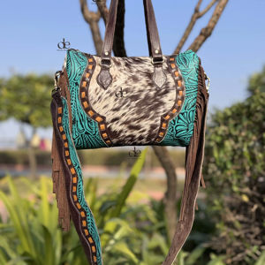 Bolso de cuero de vaca occidental, bolso de mano con flecos de cuero tallado, bolso elegante, bolsos de cuero para mujer, multiusos - Product Image 1