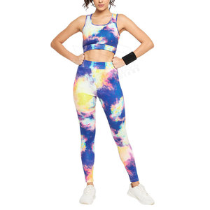 Conjunto de Yoga de entrenamiento personalizado para mujer, conjunto de sujetador y pantalones deportivos de impacto, mallas de yoga transpirables y sin costuras - Product Image 1