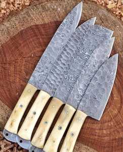 Vente en gros de 5 couteaux de cuisine personnalisés faits à la main en forme de Damas, OEM, ODM, ensemble de couteaux de cuisine ergonomiques ambidextres - Product Image 4