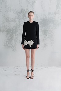 Modest Style Round Neck Long <b>Sleeve</b> Mini Women's Dress in Stock <b>Lace</b> Floral Motifs Modest SILAS MINI DRESS WHITE ANT Vietnam - Product Image 5