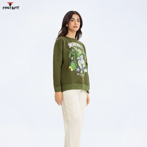 Nouveau design automne hiver sweat-shirt uni à épaules tombantes pour femme sweat-shirt brodé pour femme - Product Image 5