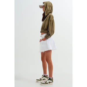 Sudadera con Capucha Verde con Cierre, Transpirable, Estilo Deportivo de Pana para la Temporada de Otoño - Product Image 6