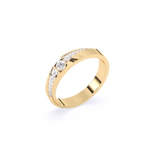 Bague de couple en diamant avec accents latéraux ronds pour mariages et fêtes avec Moissanite comme pierre principale - Product Image 1