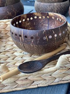 Juego de Tazones para Sopa de Coco Ecológicos Hechos a Mano, Vajilla Moderna y Elegante de Lujo, Pulida, de 4 Piezas, con Logotipo Personalizado para Fiestas - Product Image 2