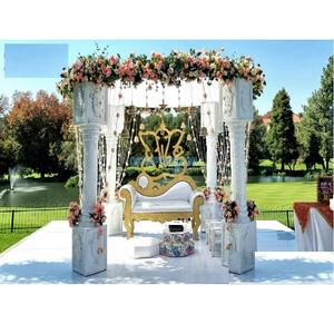 Más bonito al aire libre moderno boda Mandap configuración blanco al aire libre jardín tema boda Mandap decoración asequible duradero Mandap configuración Reino Unido - Product Image 1