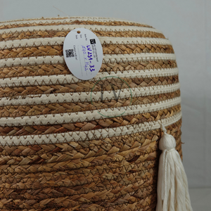 Taburete de algodón de jacinto de agua redondo tejido a mano tamaño personalizado elegante otomana para comedor uso doméstico ajustable al por mayor de Vietnam - Product Image 2