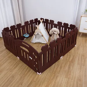 Wholesale customized cheap folding portable pet crate plastic fence dog playpen dog cages for medium dogs indoor