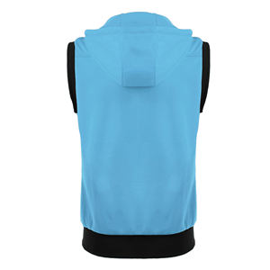 Sweatshirts à capuche et sweatshirts de gym grande taille sans manches avec fermeture éclair complète pour hommes Collection hiver technique délavée - Product Image 2