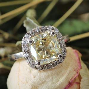 <b>Cushion</b> Diamond Halo Engagement <b>Ring</b> for Her - Product Image 4
