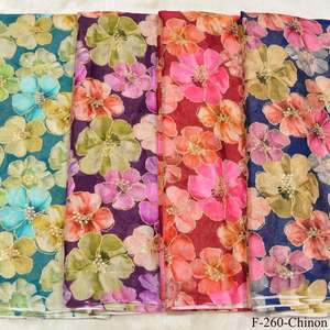 Tela bordada con estampado de posición de crepé natural puro para disfraces lehenga material - Product Image 5