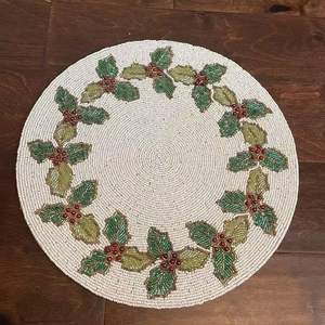 Chemin de table perlé en coton rond fait à la main motif brodé pour salle à manger maison et mariage usage décoratif - Product Image 6