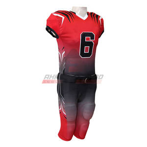 Uniforme de fútbol americano hecho a medida de alta calidad superventas, diseño transpirable de talla grande con manga corta de verano - Product Image 2