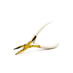 Pince d'extension de cheveux en acier inoxydable avec poignée en caoutchouc Pince à micro ouverture et fermeture de cheveux - Product Image 1