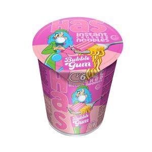 Nouilles instantanées en tasse saveur Bubble Gum, cuisson en 6 min, collation croustillante en farine de blé, aliment fantaisie, 18% de matières grasses, marque DEM Kulpin - Product Image 1