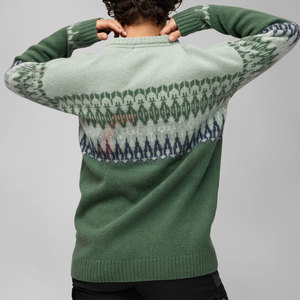 2025 Mới Đến Người Đàn Ông Của Cardigans Đồng Bằng Bông Len Áo Len Với Logo Và In Trang Trí - Product Image 3