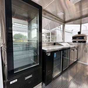 Remorque de camion-restaurant mobile en acier inoxydable blanc avec auvent et fenêtre de service vitrée pour la vente de snacks - Product Image 4