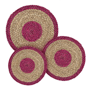 Handmade Classic 100% Bamboo Seagrass Cornhusk Rectangular Placemat Light Cork Coasters Set for Home Kitchen <b>Table</b> <b>Dinner</b> - Product Image 6