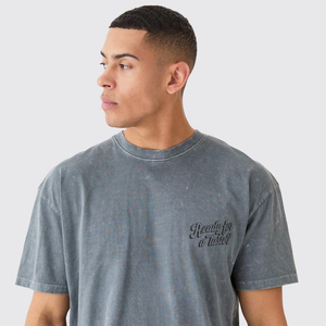 T-shirts personnalisés pour hommes 2025, lavage à l'acide, tee-shirt vintage, votre propre marque, poids lourd, 100% coton, respirant, écologique, 360g - Product Image 5