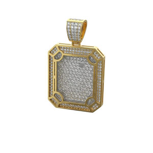 Star Dust Lab Grown Diamond Hip Hop Pendentif en argent sterling 925 pour femme avec pendentifs et breloques à la mode en plaqué or - Product Image 3