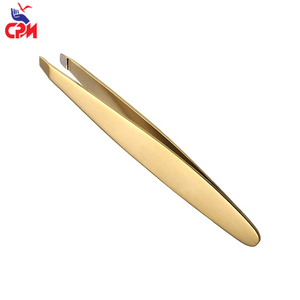 Pinzas de Cejas de Lujo con Punta Inclinada Dorada, Herramienta de Belleza para Depilación de Precisión, para Cuidado Profesional - Product Image 2