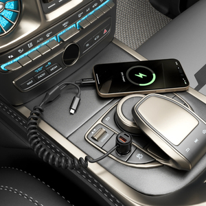 เครื่องชาร์จในรถ porodo 95W โปร่งใสพร้อมสายขด - Product Image 2