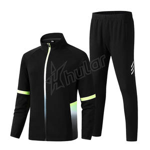 OEM de alta calidad personalizado de los hombres 100% poliéster de secado rápido transpirable deportes de invierno 2 piezas pantalones de chándal sudadera chándal - Product Image 3