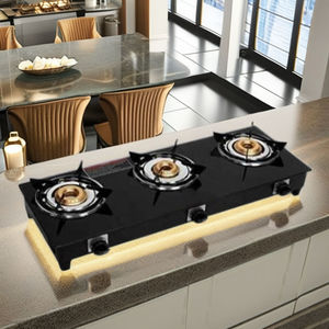 Versatile Tempered Glass 3 Ring Gas Stove Burner Home Kitchen Appliance for <b>Ceramic</b> Cooktops Direct B2B Wholesale India - Product Image 2