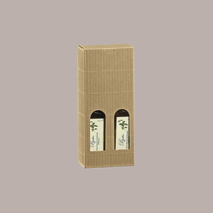 20pcs boîte en carton brun lisse matériaux recyclés 110x55H305mm pour 2 bouteilles de 250/500ml d'huile de vernis à ongles ou de cadeaux - Product Image 1