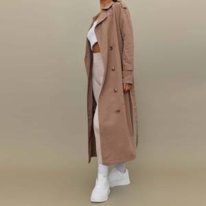 Manteau matelassé d'hiver pour femme avec logo personnalisé, respirant, en cuir véritable, trench long, col fin, imperméable, coupe-vent, séchage rapide - Product Image 2