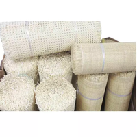 CH GLOBAL Pièce de base en cannage de rotin tressé en maille ouverte/fermée, blanchi, motif Singapour, pour mobilier d'extérieur, largeur 30-90 cm, Agriculture