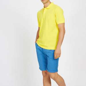 เสื้อโปโลลำลองสำหรับผู้ชายผ้าถักสีพื้นสี100% ผ้าฝ้ายออกแบบได้ตามต้องการ - Product Image 2