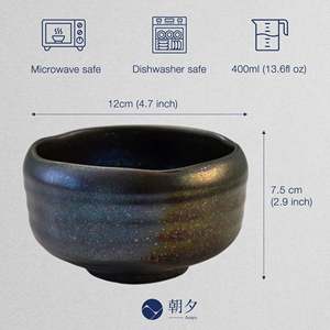 ถ้วยมัทฉะเซรามิกเผาอุณหภูมิสูงเคลือบเงา ขนาด 560 มล. ยี่ห้อซาซานามิ ผลิตที่กิฟุ ประเทศญี่ปุ่น - Product Image 5