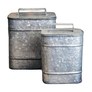 Lot de 3 bidons en métal galvanisé de bonne qualité de taille personnalisée - Product Image 5