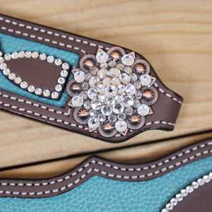 Trending Copper Rings Leather Horse Tack Set Headstall Breast Plate Genuine Leather Lightweight Seasonal Horse Ridding Equipment - Product Image 6