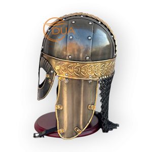 Gjermundbu Style Antique Viking Helmet Modern Eye Protection Armour Painted Technique Decorative Recessed <b>Crest</b> Spectacle Helmet - Product Image 3