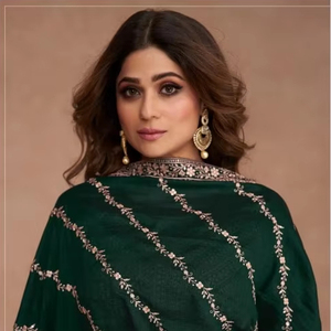 Exclusive Premium Silk Shalwar Kameez with Stylish 60-Length Embroidered Dupatta Ready-to-Wear Indian & Pakistani Clothing - Product Image 1