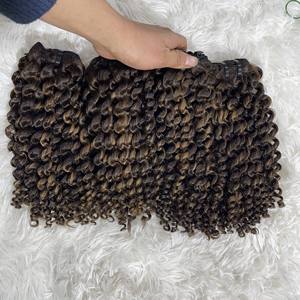 Top Hair <b>Bundle</b> Fumi Super Double Drawn Virgin Cuticle Aligned Human Hair Pixie <b>Curly</b> <b>Bundles</b> with Lace Frontal Closure Raw Hair - Product Image 4