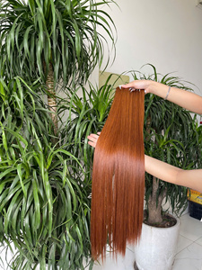 Extensiones de cabello crudo de trama recta de hueso de alta calidad 100%, trama de doble estiramiento, color de cabello vietnamita, listo para enviar, color Naranja - Product Image 3