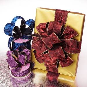 Crushed Satin Wired Holographic Ribbon Spool Fashionable Polyester and Silk <b>Paper</b> for Gift <b>Wrapping</b> and Decorative Bow - Product Image 1