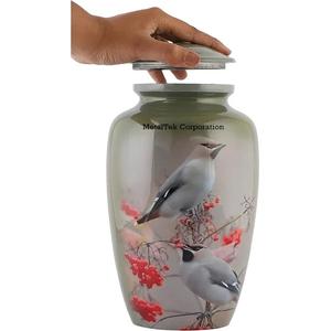 Customized Enamel Print Metal Cremation Urn For Ashes Storage Male Female Pet Wholesale Funeral Supplies Adult Burial Urns <b>Jars</b> - Product Image 4