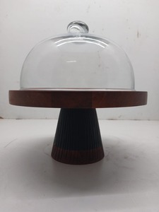 Exhibidor de Pastelería de Madera Hecho a Mano Ecológico, Campana de Cristal para Pasteles, Pedestal para Presentación de Postres Personalizable - Product Image 2