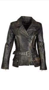 Veste en cuir véritable à fermeture éclair pour femmes avec doublure en viscose matelassée et poches intérieures extérieures Vestes en cuir pour femmes - Product Image 4