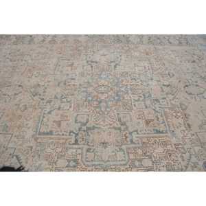 Alfombra Turca de 8.6x11.7 pies, Alfombra Vintage Extra Grande, Alfombra Azul con Diseño Floral - Product Image 4