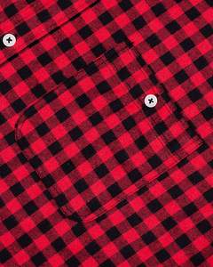 Dernière mode personnaliser boîte rouge et noire chemises en flanelle pour hommes poches à insérer coupe personnalisée boutonnée coton/polyester vêtements d'automne - Product Image 4