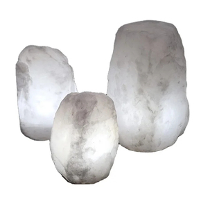 Lampe en sel blanc de l'Himalaya, pierre de sel naturelle, lampe de table décorative, éclairage de nuit pour la maison, la chambre, le salon, le bureau - Product Image 2
