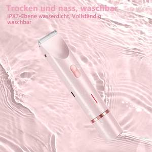 Afeitadora Íntima 2 en 1 con Pantalla LED, Recargable por USB, Resistente al Agua IPX7, para Mujer, con Doble Cuchilla y Cabezal Redondo Plano, para Uso en Autocaravanas - Product Image 4