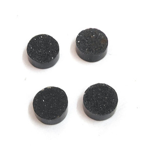 ดรูซี่สีดำธรรมชาติเม็ดกลมแบน8มม. คริสตัล2.5ซิลอัญมณีหลวมสำหรับทำเครื่องประดับหินดรูซี่ - Product Image 2