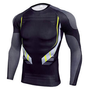 T-shirt de course à compression personnalisé pour homme, col rond, vêtements de sport de fitness, vêtements de sport à séchage rapide, haut d'entraînement athlétique - Product Image 3