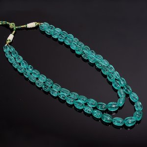 Colombia ngọc lục bảo khắc Hạt Vòng Cổ hiếm Crafted với Fine màu xanh lá cây hạt đá quý phản ánh hoàng gia sang trọng & vượt thời gian vẻ đẹp - Product Image 3